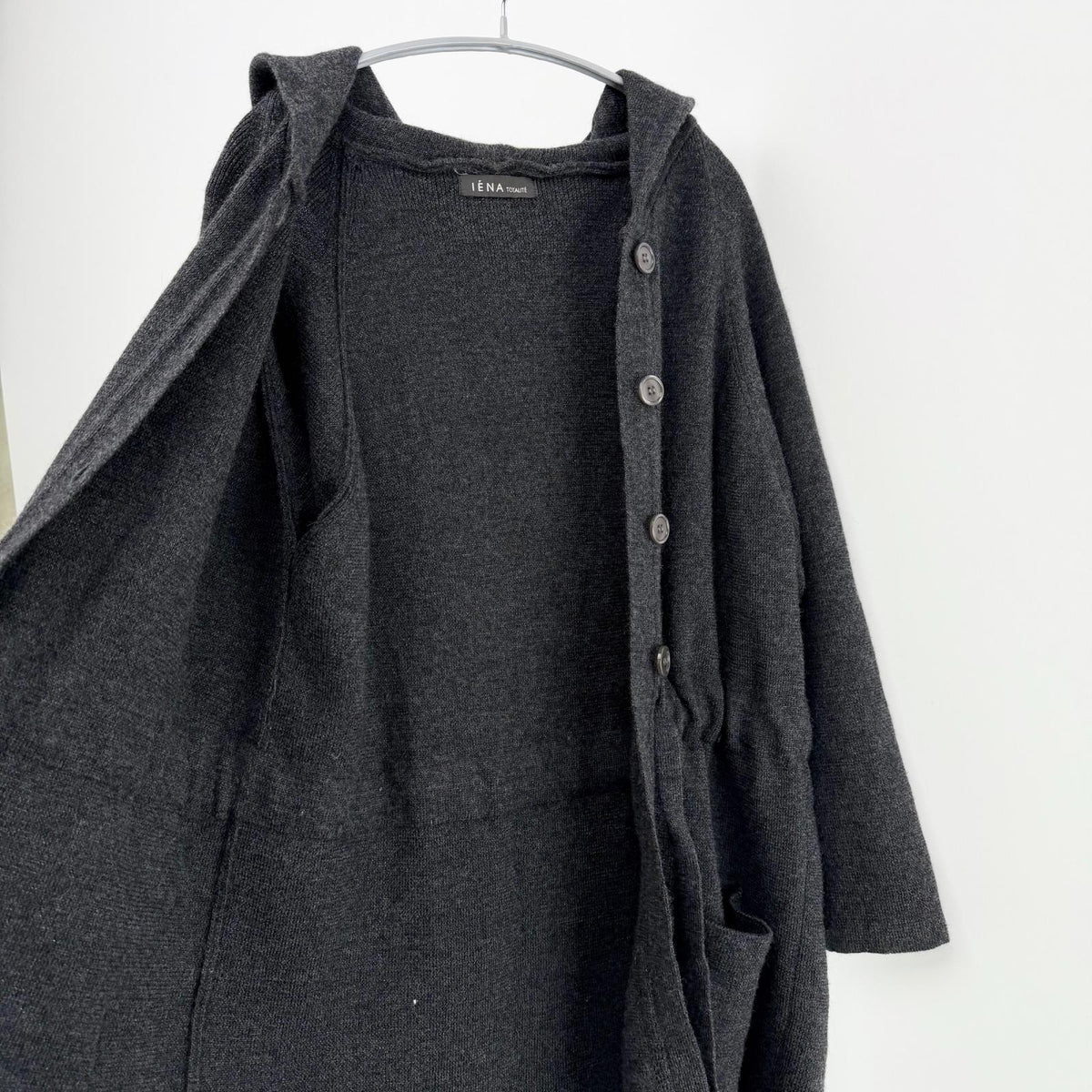 【美品】IENA ニットカーディガン グレイ Fサイズ【クリーニング発送】