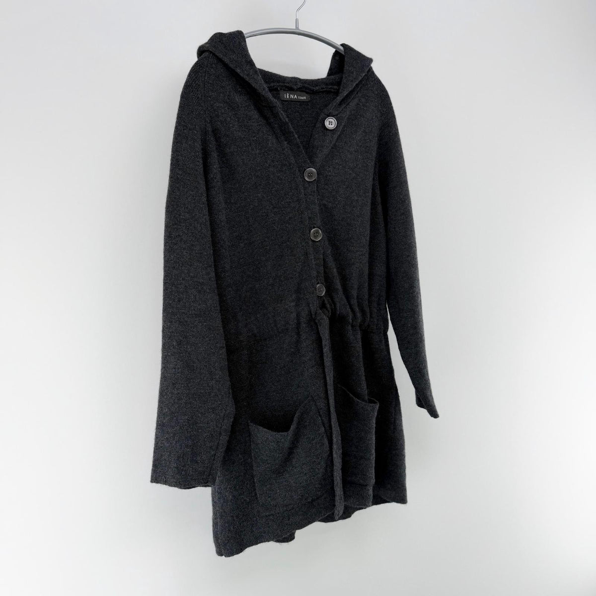 【美品】IENA ニットカーディガン グレイ Fサイズ【クリーニング発送】