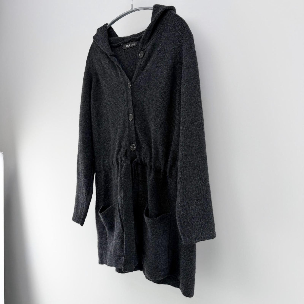 【美品】IENA ニットカーディガン グレイ Fサイズ【クリーニング発送】