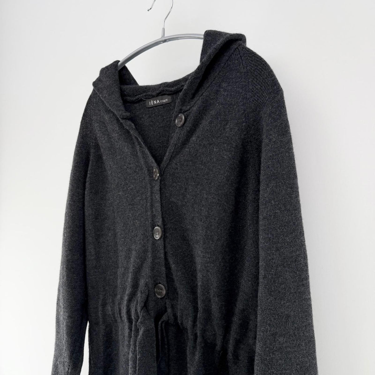 【美品】IENA ニットカーディガン グレイ Fサイズ【クリーニング発送】