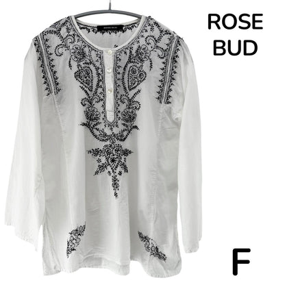 【美品】ROSE BUD ブラウス ホワイト Fサイズ【クリーニング発送】