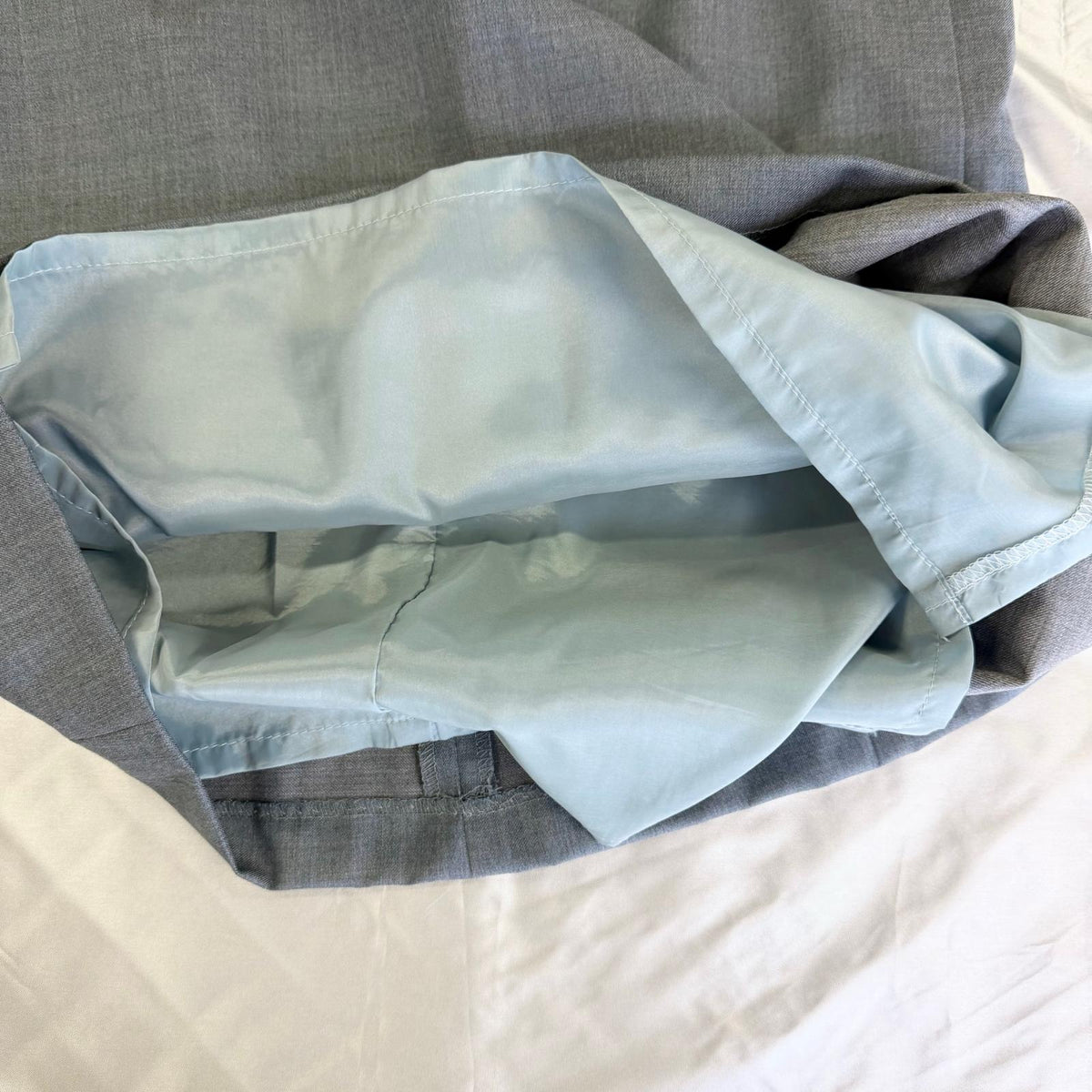 【美品】WHITE スーツスカートパンツセット ブルー 38サイズ【クリーニング発送】