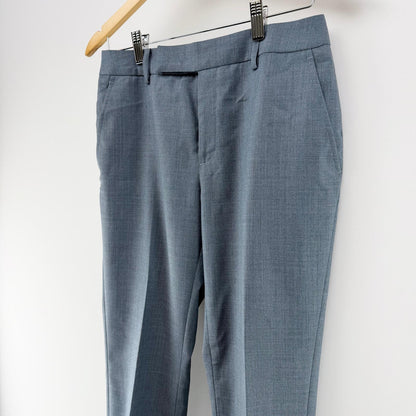 【美品】WHITE スーツスカートパンツセット ブルー 38サイズ【クリーニング発送】