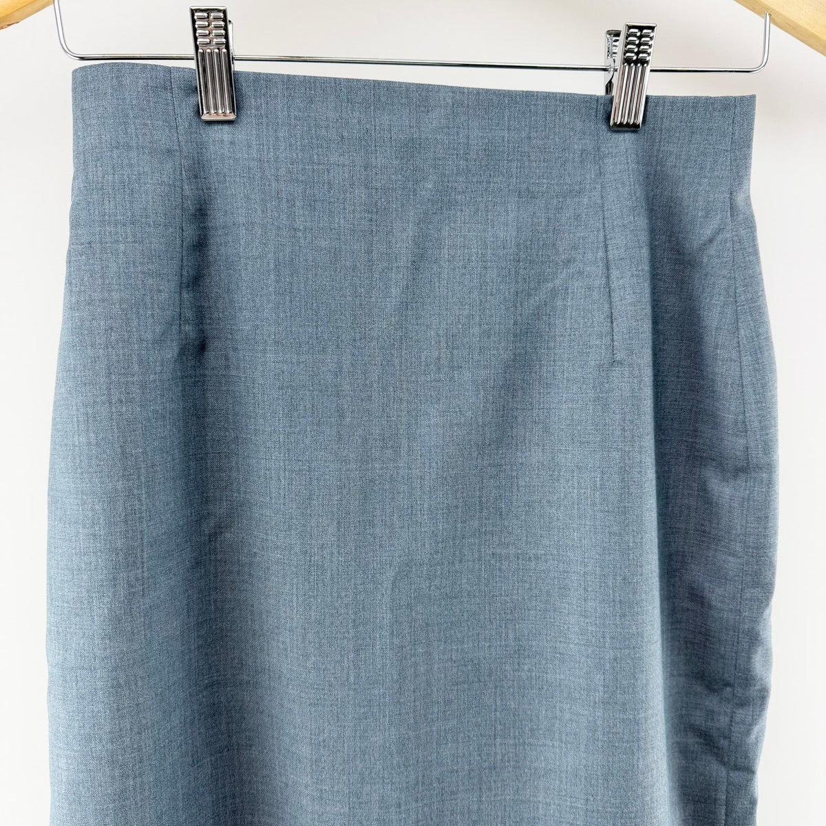 【美品】WHITE スーツスカートパンツセット ブルー 38サイズ【クリーニング発送】