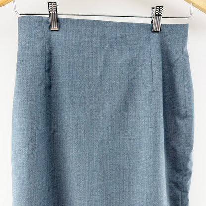 【美品】WHITE スーツスカートパンツセット ブルー 38サイズ【クリーニング発送】
