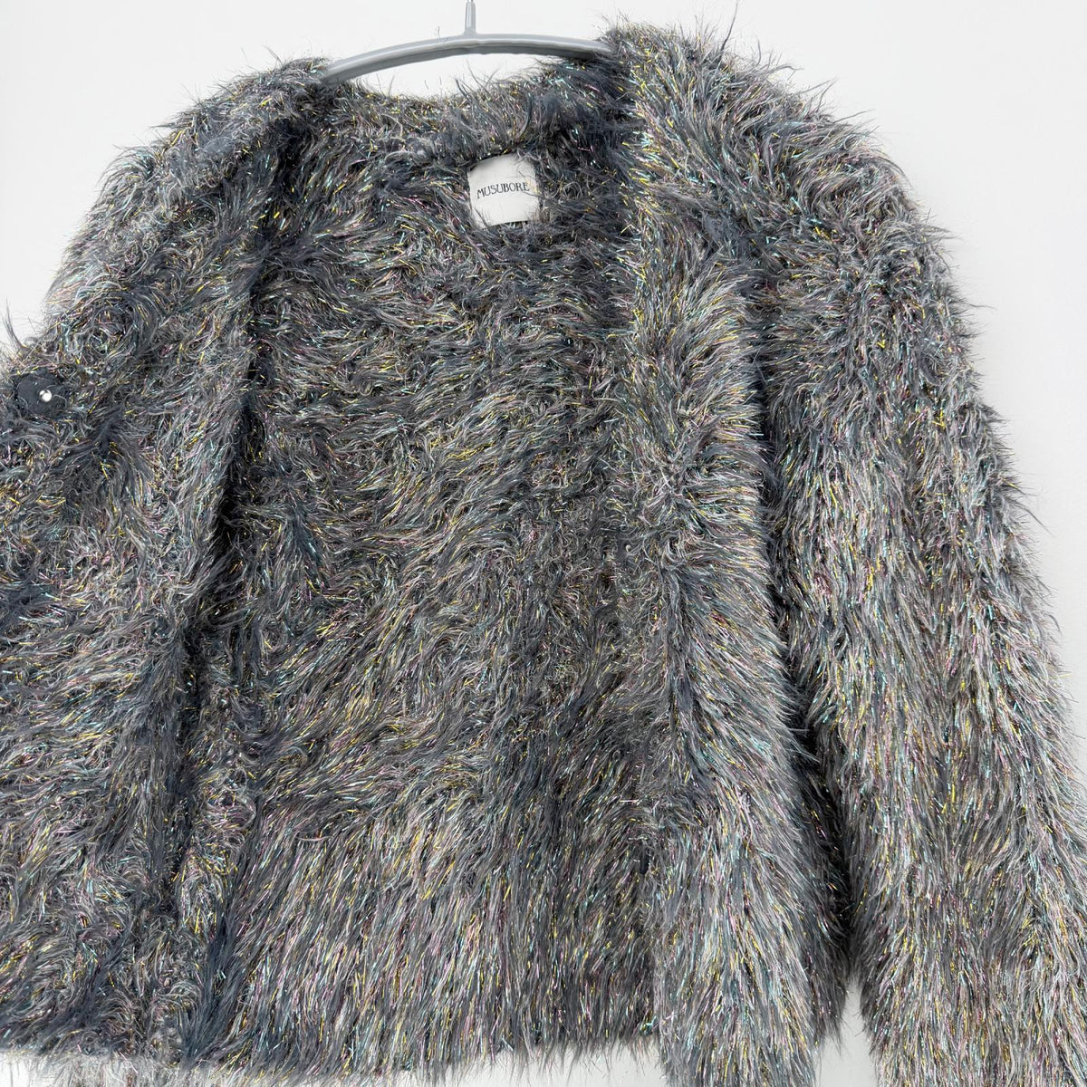 【美品】MUSUBORE カーディガン グレイ Fサイズ【クリーニング発送】
