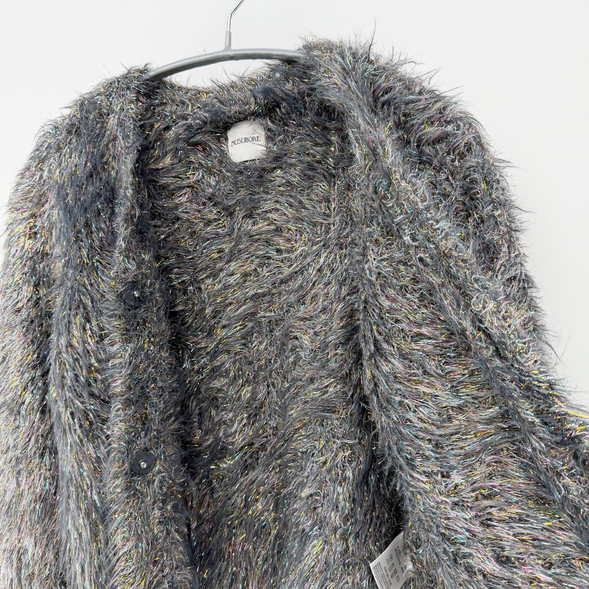 【美品】MUSUBORE カーディガン グレイ Fサイズ【クリーニング発送】