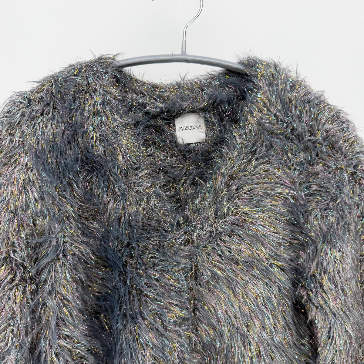 【美品】MUSUBORE カーディガン グレイ Fサイズ【クリーニング発送】