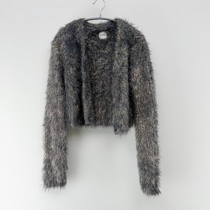 【美品】MUSUBORE カーディガン グレイ Fサイズ【クリーニング発送】