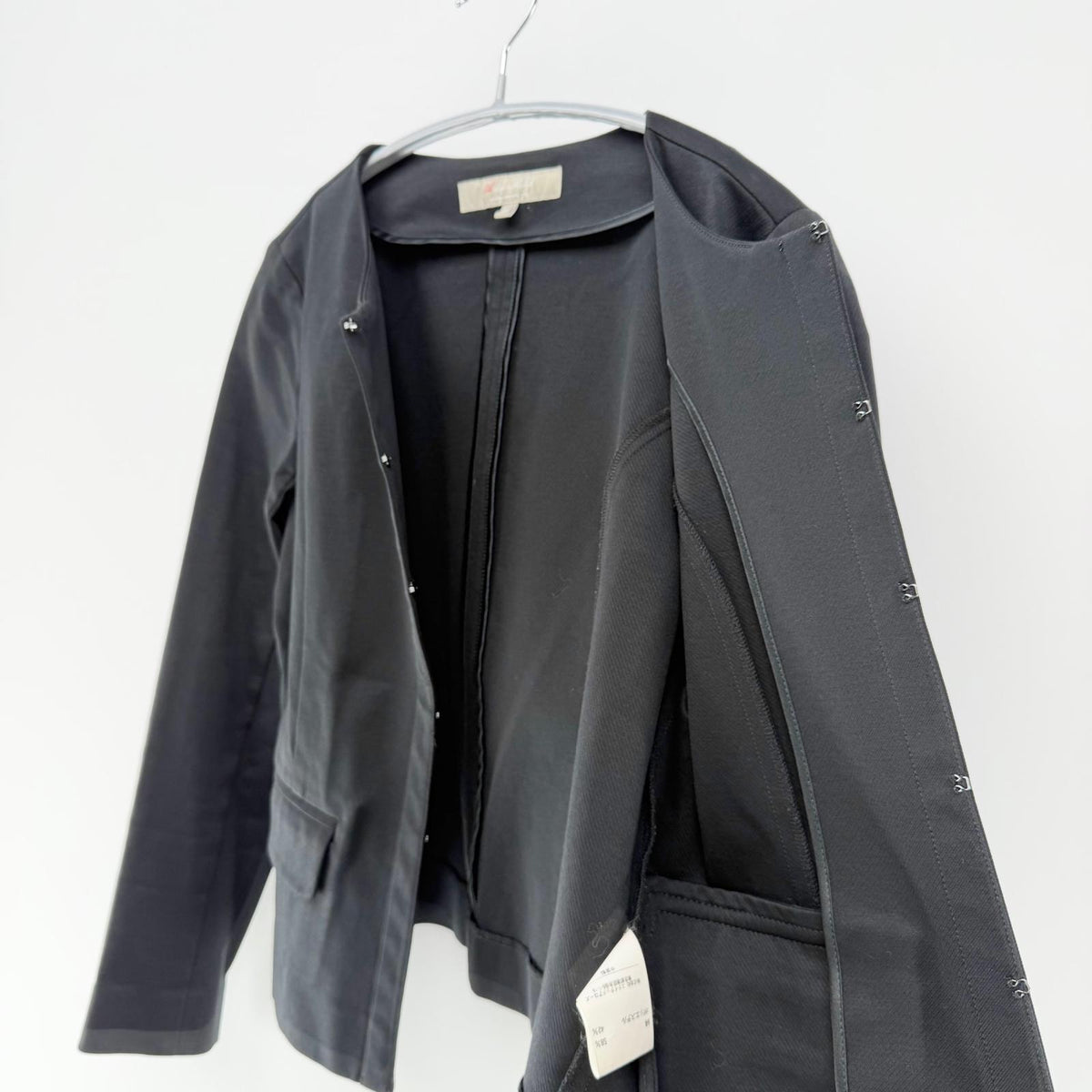 【美品】a day in the life ノーカラージャケット ブラック 36サイズ【クリーニング発送】