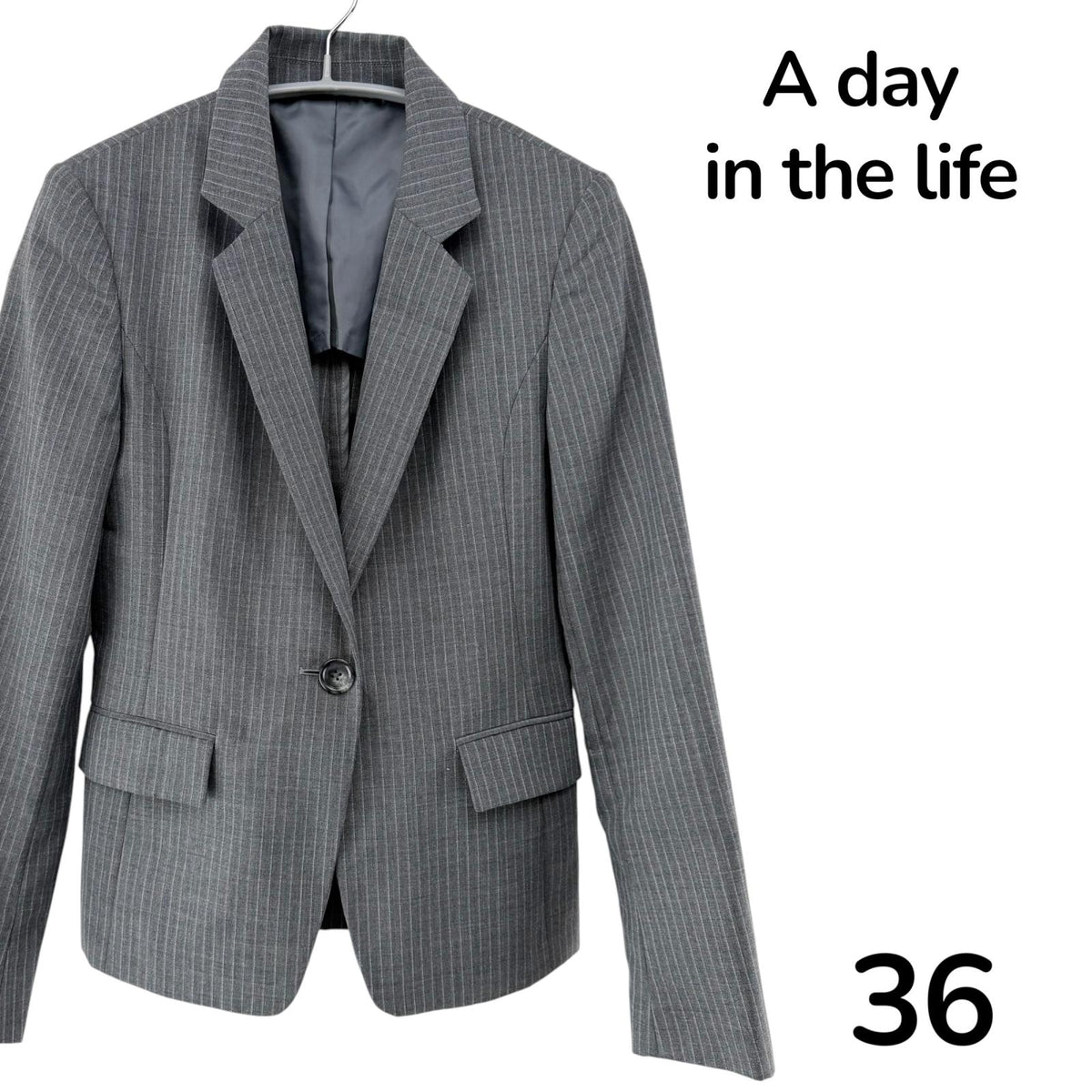【美品】a day in the life スーツスカート上下 グレイ 36サイズ【クリーニング発送】