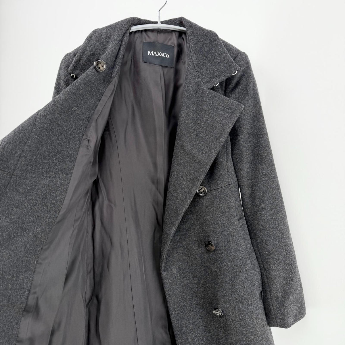 【美品】MAX&Co. チェスターコート グレイ 38サイズ【クリーニング発送】