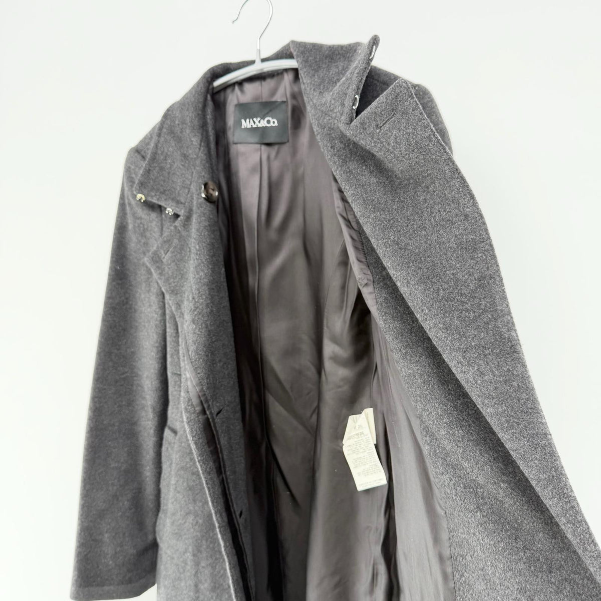 【美品】MAX&Co. チェスターコート グレイ 38サイズ【クリーニング発送】
