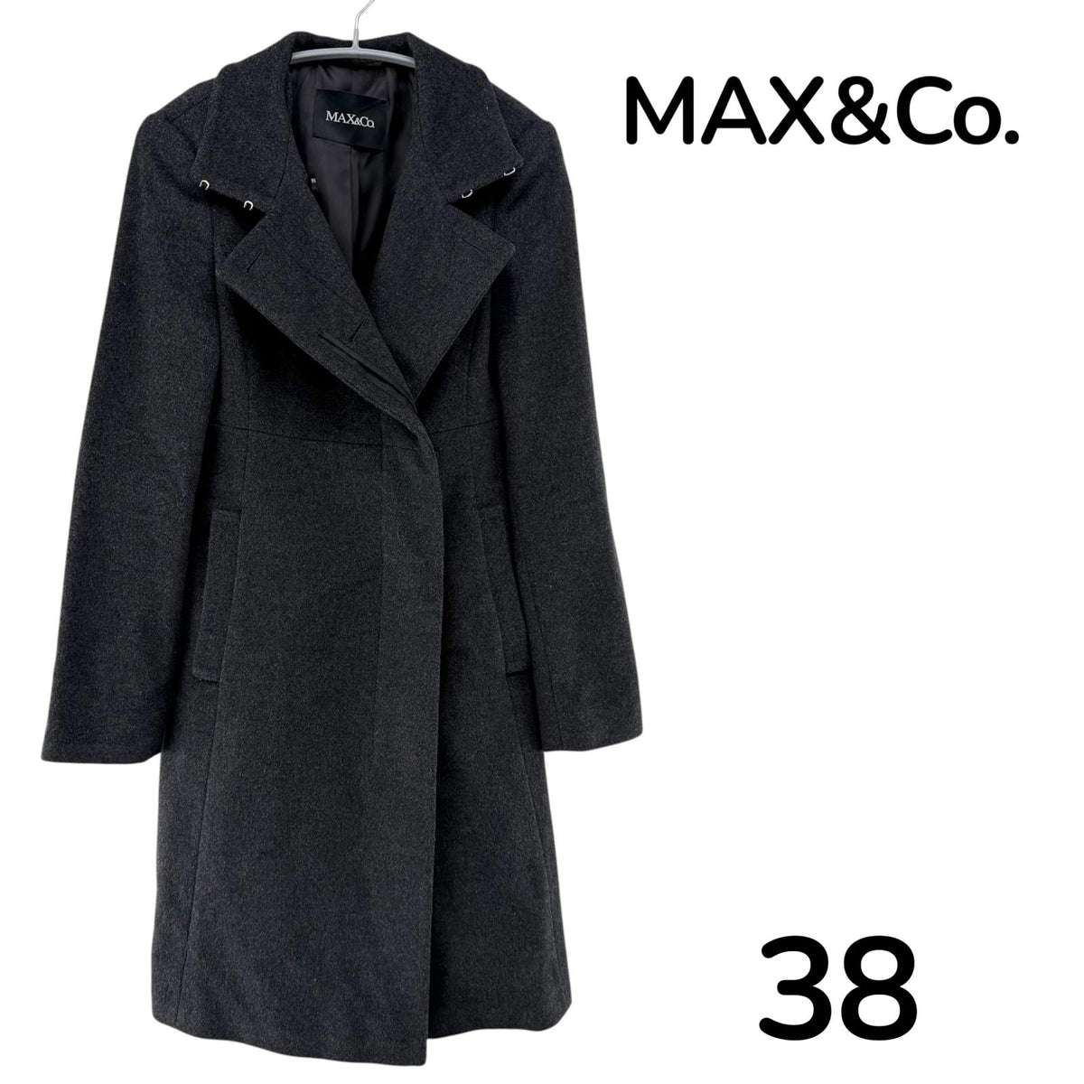 【美品】MAX&Co. チェスターコート グレイ 38サイズ【クリーニング発送】