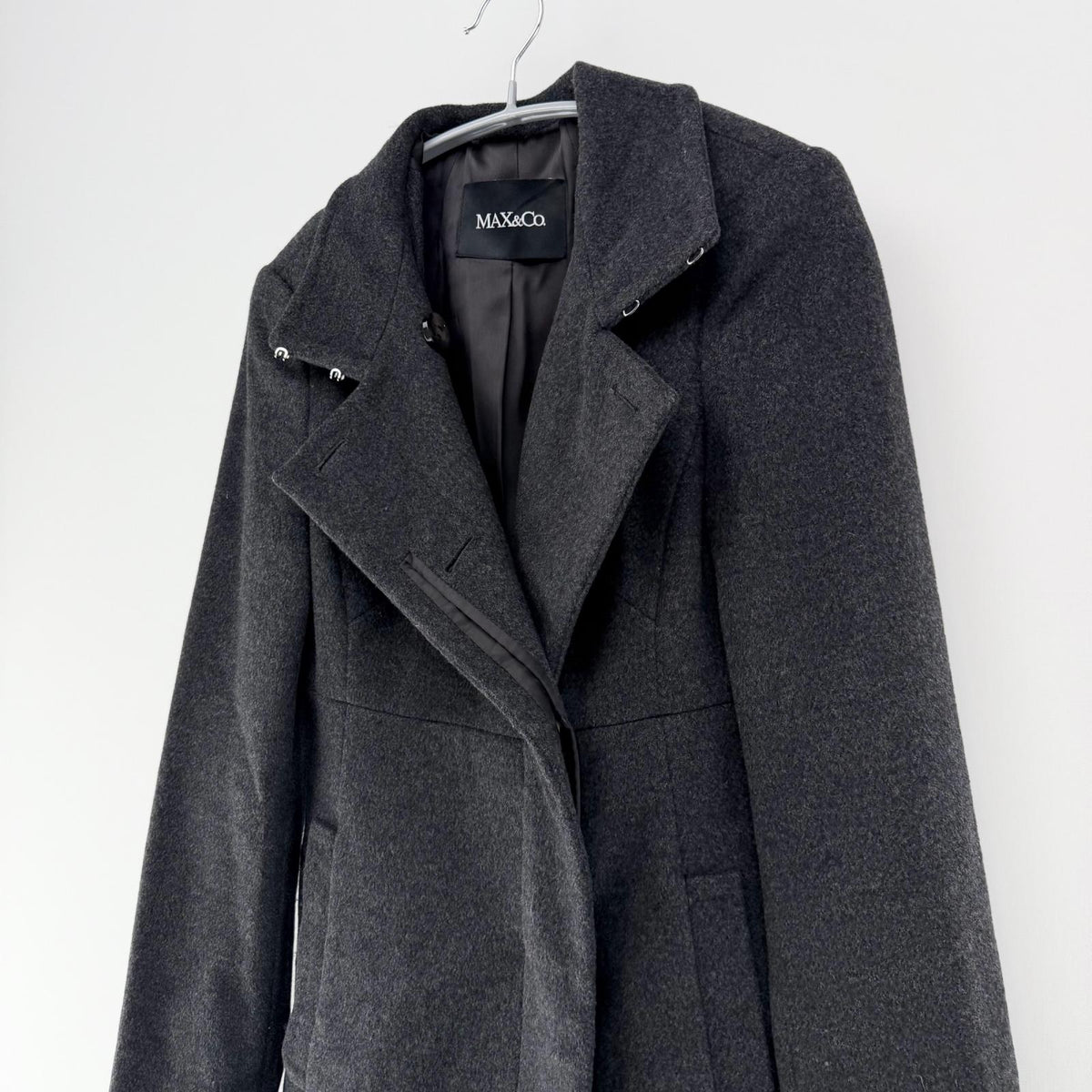 【美品】MAX&Co. チェスターコート グレイ 38サイズ【クリーニング発送】