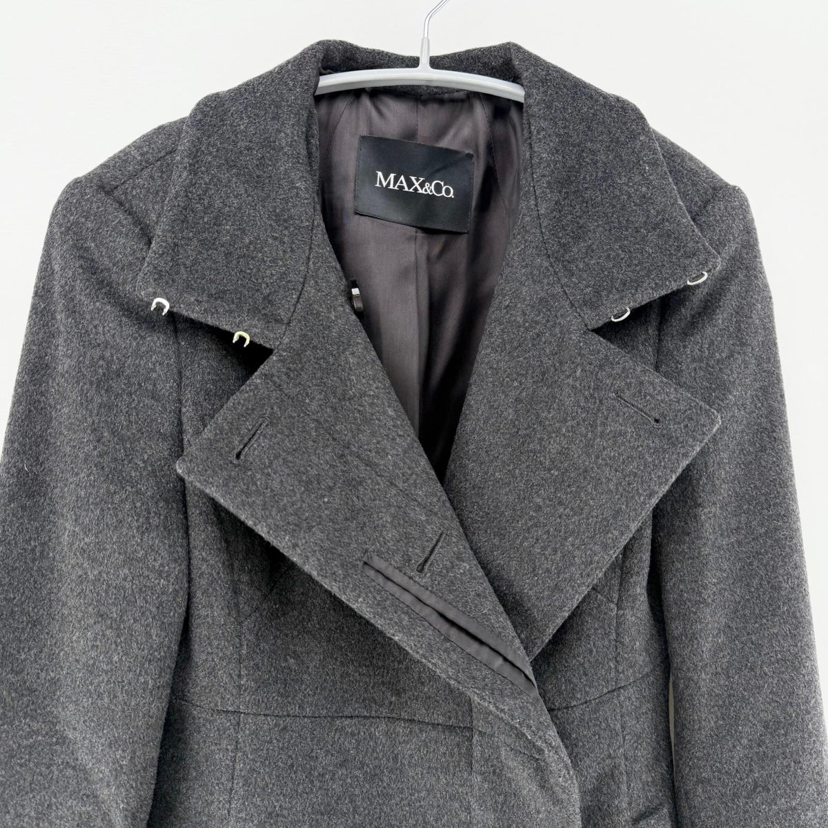 【美品】MAX&Co. チェスターコート グレイ 38サイズ【クリーニング発送】