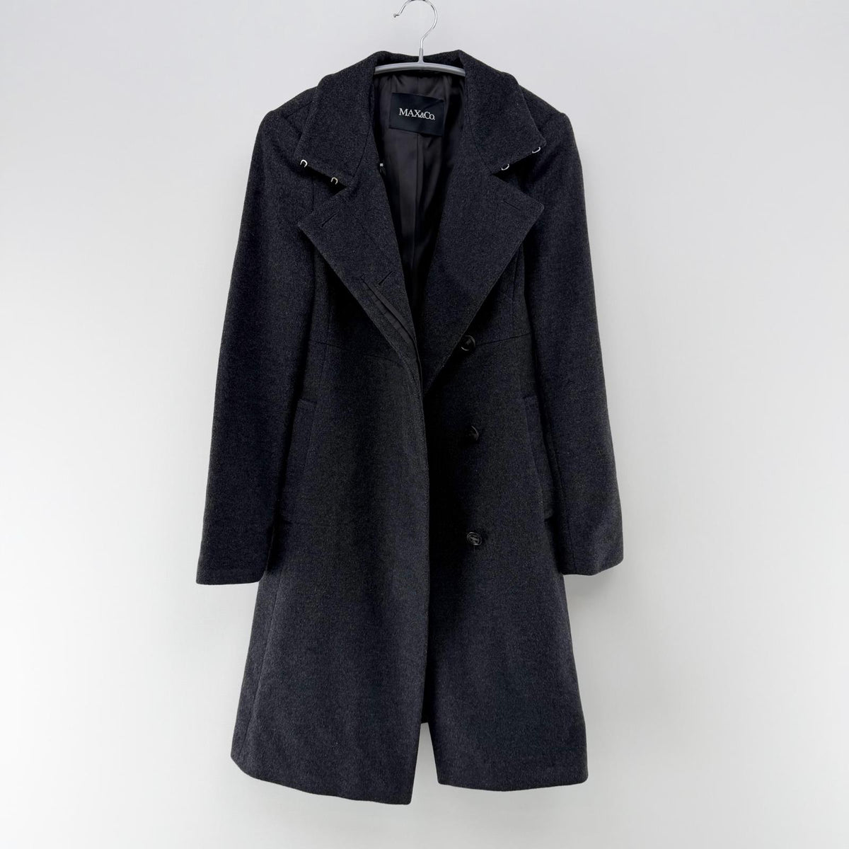 【美品】MAX&Co. チェスターコート グレイ 38サイズ【クリーニング発送】