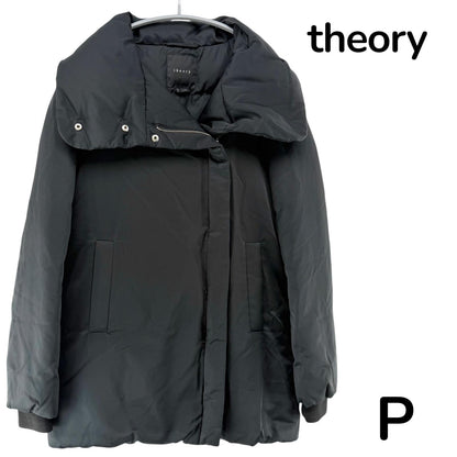 【美品】theory ダウンコート ブラック Pサイズ【クリーニング発送】