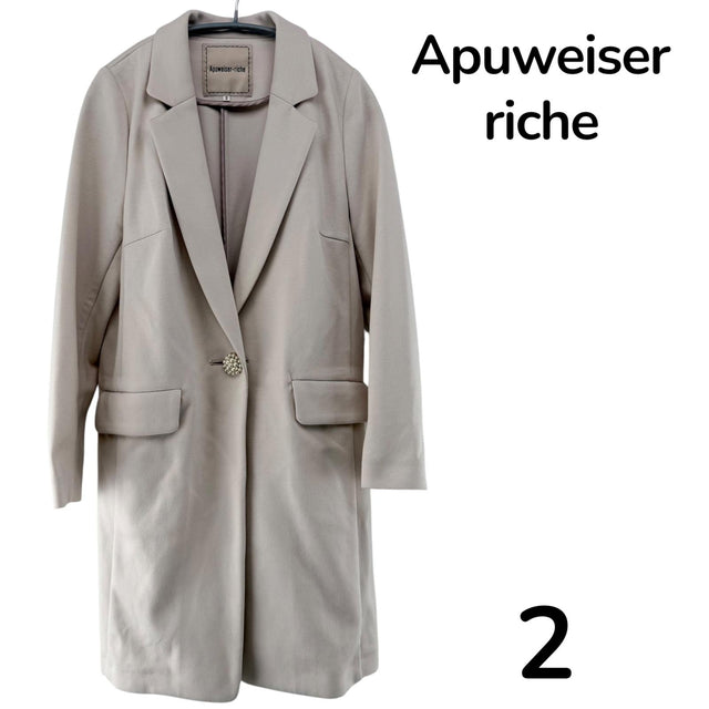 【美品】Apuweiser-riche チェスターコート ベージュ 2サイズ【クリーニング発送】