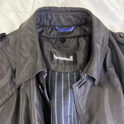 【美品】brummell トレンチコート ブラック Lサイズ【クリーニング発送】