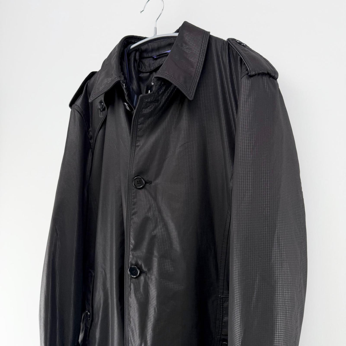 【美品】brummell トレンチコート ブラック Lサイズ【クリーニング発送】