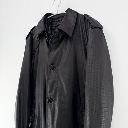 【美品】brummell トレンチコート ブラック Lサイズ【クリーニング発送】
