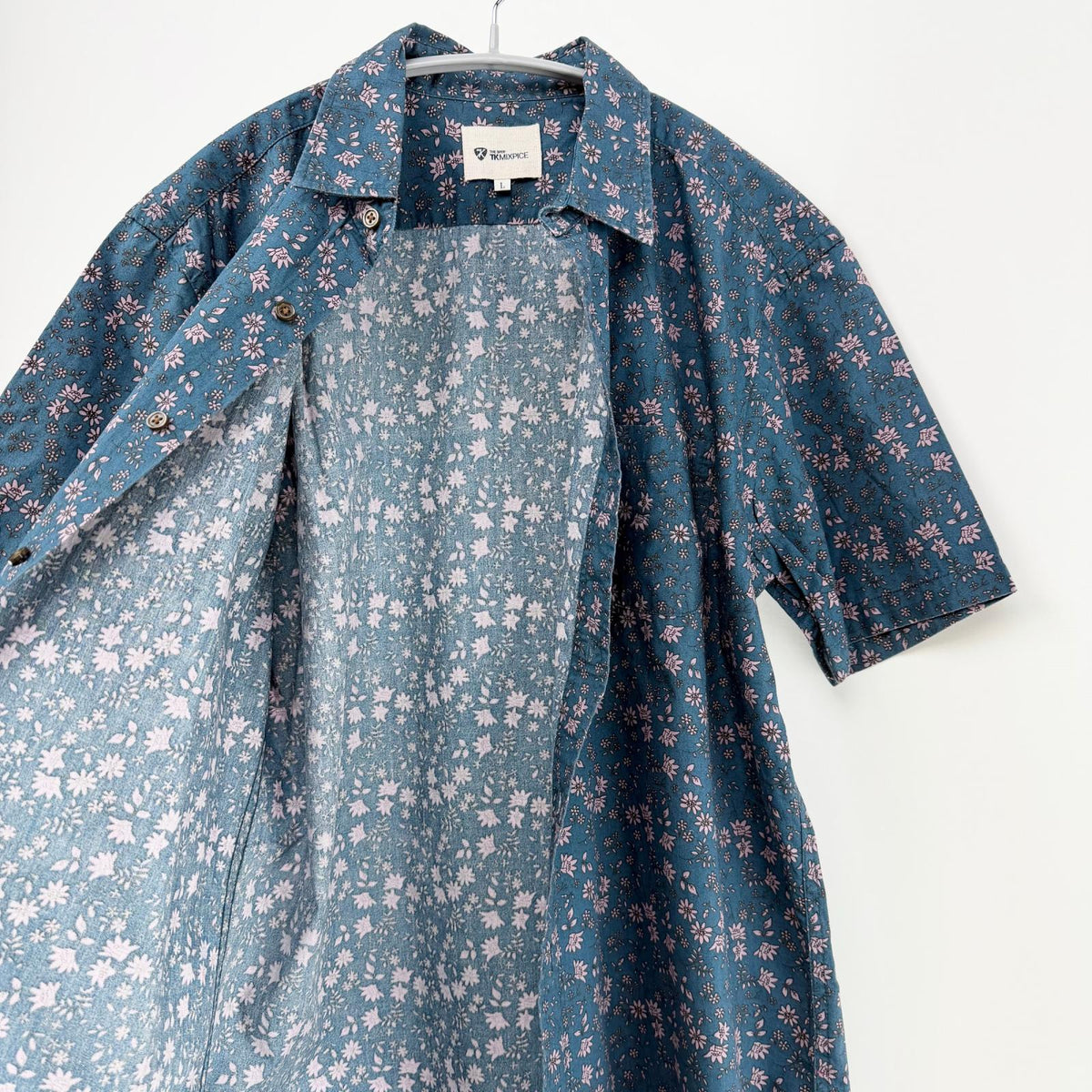 【美品】The shop TK 半袖シャツ ブルー Lサイズ【クリーニング発送】