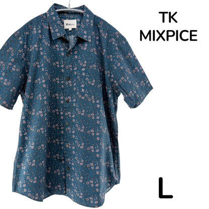 【美品】The shop TK 半袖シャツ ブルー Lサイズ【クリーニング発送】