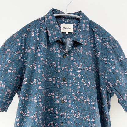 【美品】The shop TK 半袖シャツ ブルー Lサイズ【クリーニング発送】
