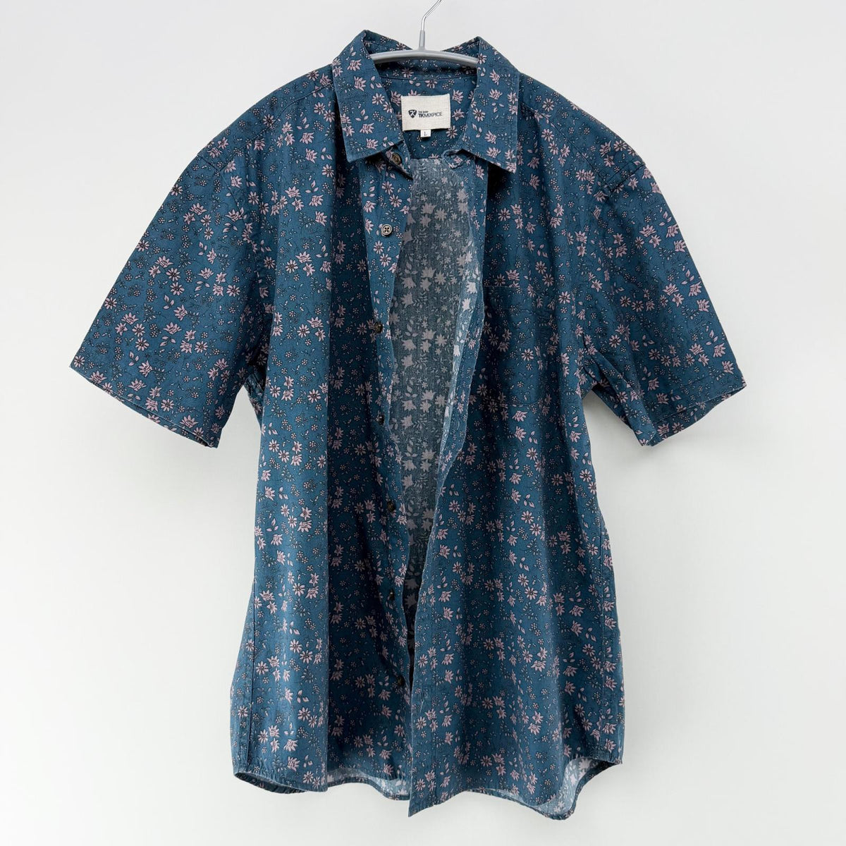 【美品】The shop TK 半袖シャツ ブルー Lサイズ【クリーニング発送】