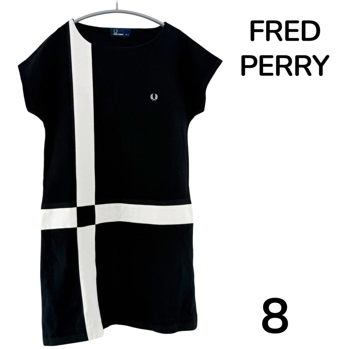【美品】FRED PERRY ワンピース ブラック 8サイズ【クリーニング発送】