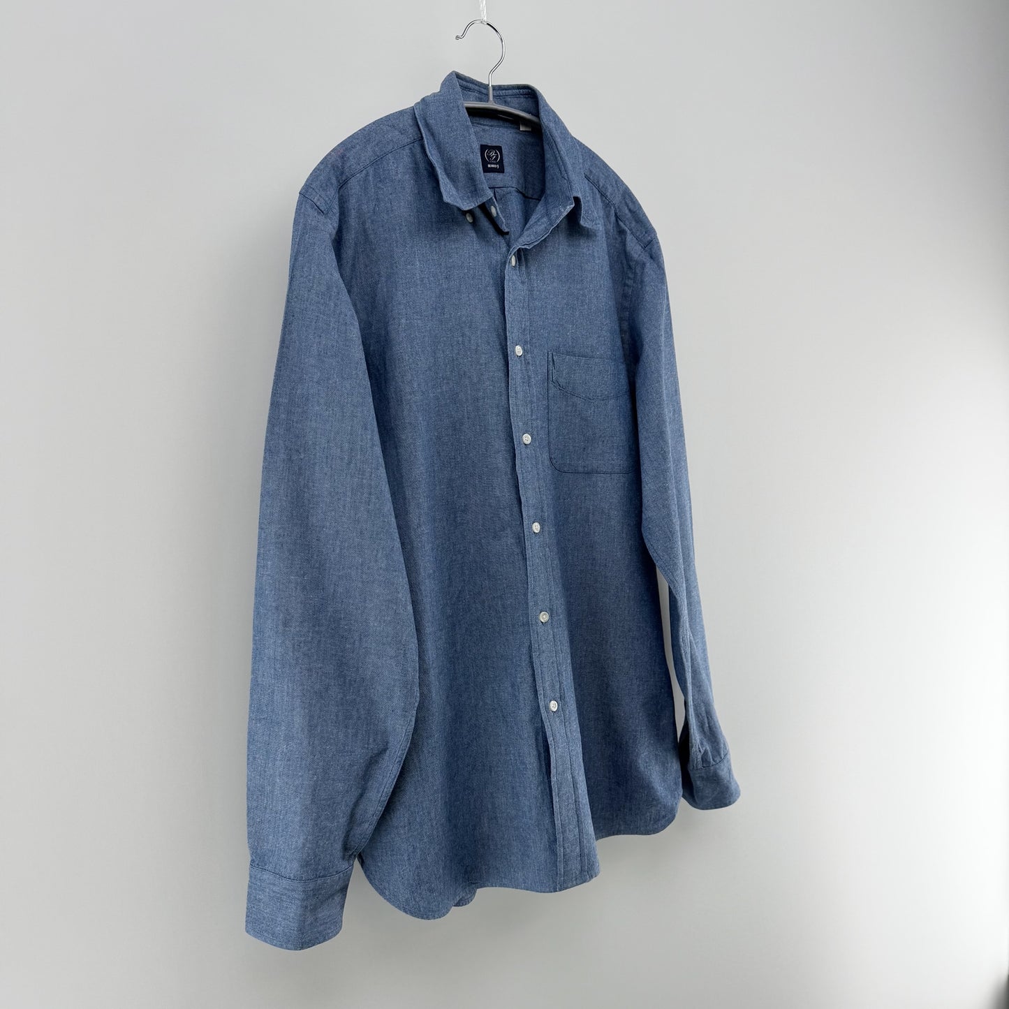 【美品】BEAMS F 長袖シャツ ブルー Lサイズ【クリーニング発送】