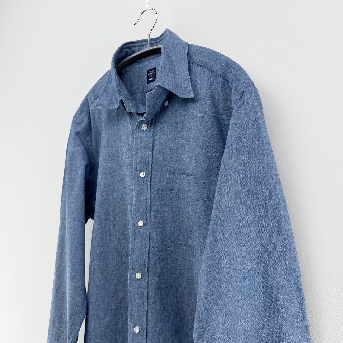 【美品】BEAMS F 長袖シャツ ブルー Lサイズ【クリーニング発送】