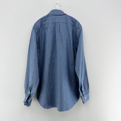 【美品】BEAMS F 長袖シャツ ブルー Lサイズ【クリーニング発送】