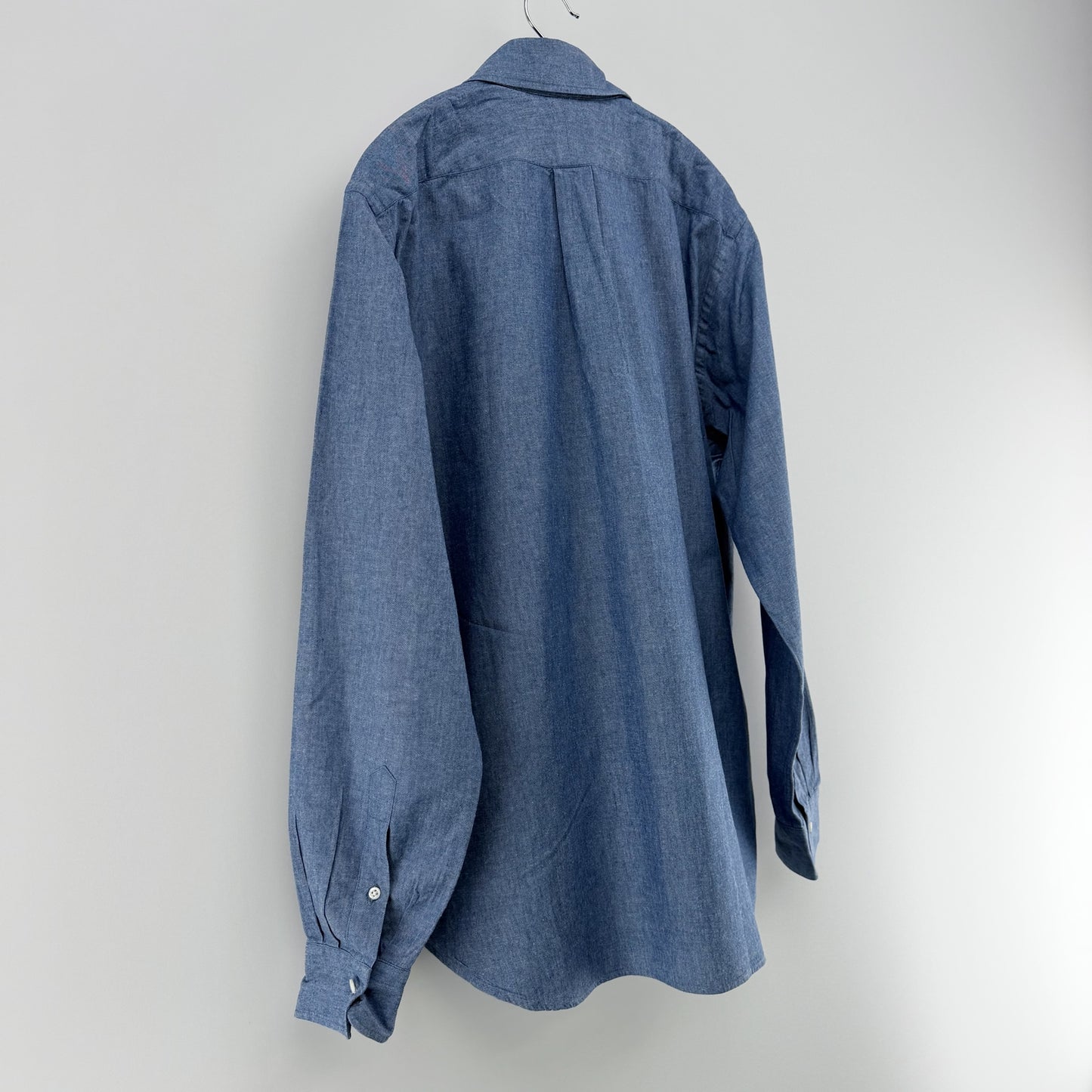 【美品】BEAMS F 長袖シャツ ブルー Lサイズ【クリーニング発送】