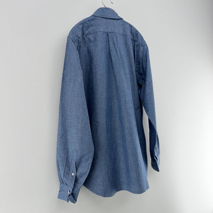 【美品】BEAMS F 長袖シャツ ブルー Lサイズ【クリーニング発送】