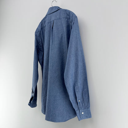 【美品】BEAMS F 長袖シャツ ブルー Lサイズ【クリーニング発送】