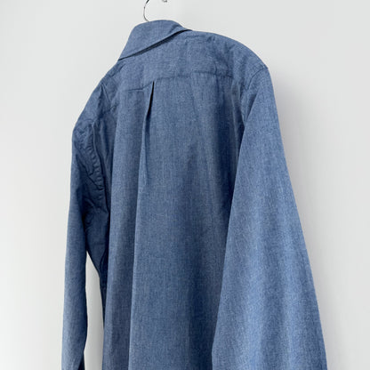 【美品】BEAMS F 長袖シャツ ブルー Lサイズ【クリーニング発送】