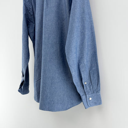 【美品】BEAMS F 長袖シャツ ブルー Lサイズ【クリーニング発送】