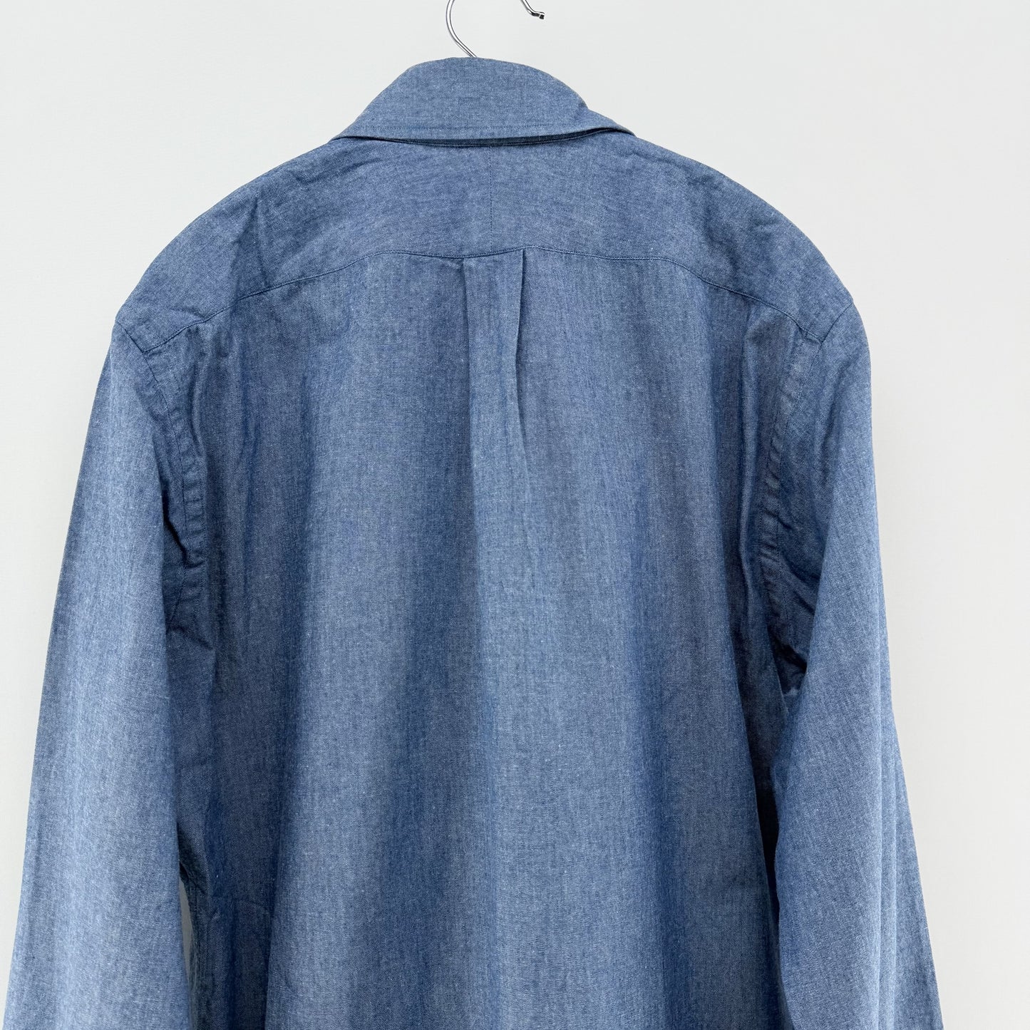 【美品】BEAMS F 長袖シャツ ブルー Lサイズ【クリーニング発送】