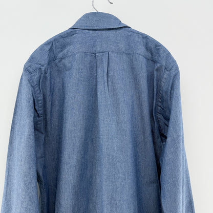 【美品】BEAMS F 長袖シャツ ブルー Lサイズ【クリーニング発送】