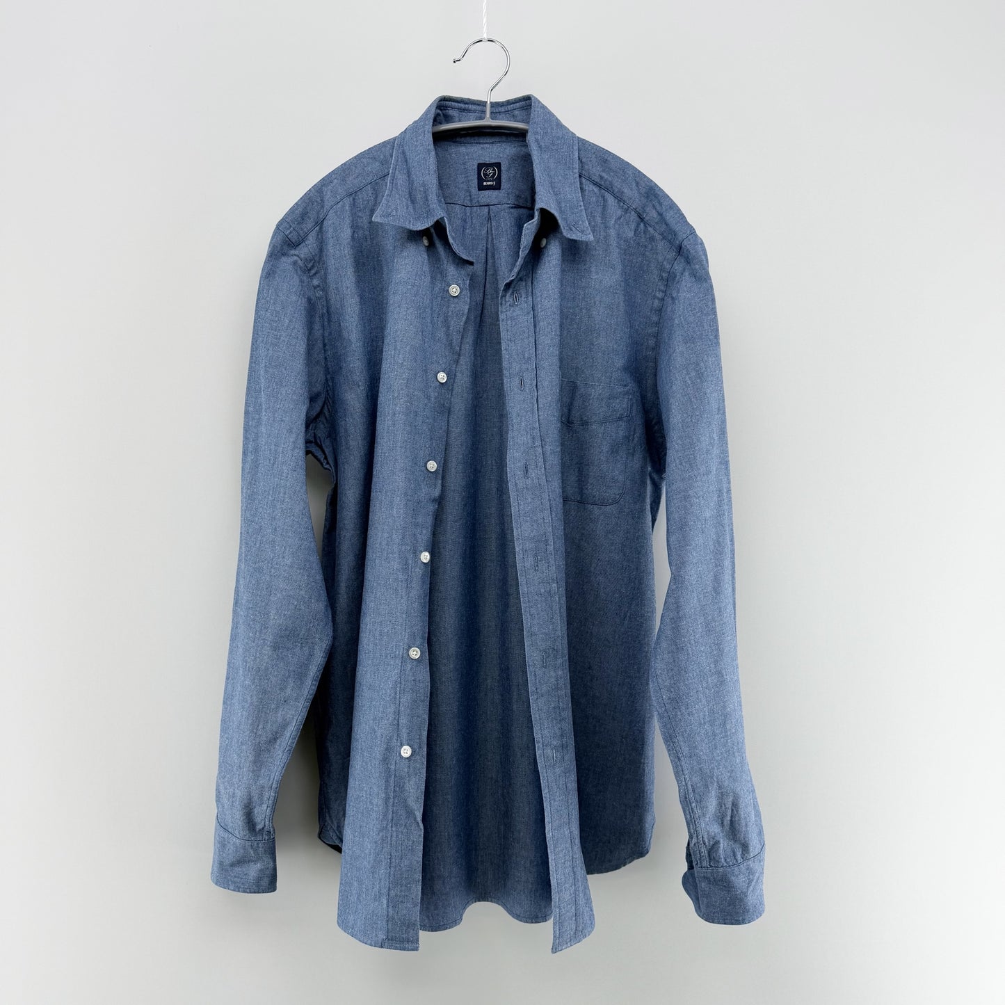 【美品】BEAMS F 長袖シャツ ブルー Lサイズ【クリーニング発送】
