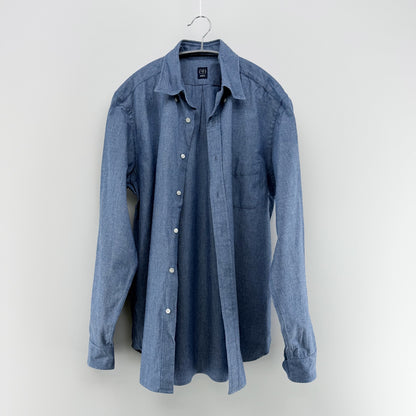 【美品】BEAMS F 長袖シャツ ブルー Lサイズ【クリーニング発送】