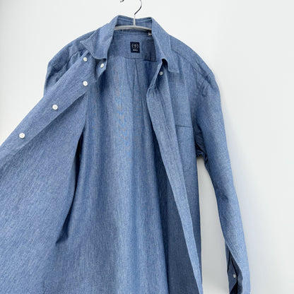 【美品】BEAMS F 長袖シャツ ブルー Lサイズ【クリーニング発送】