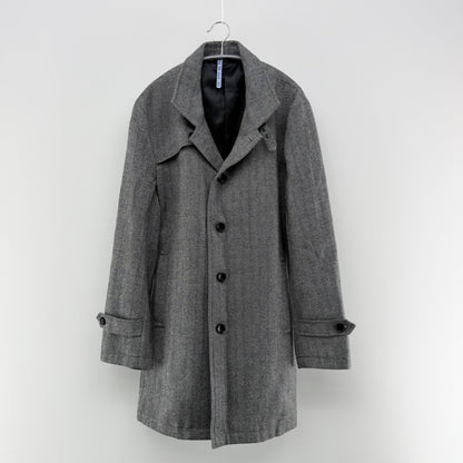 【美品】Biscorse チェスターコート グレー LLサイズ【クリーニング発送】