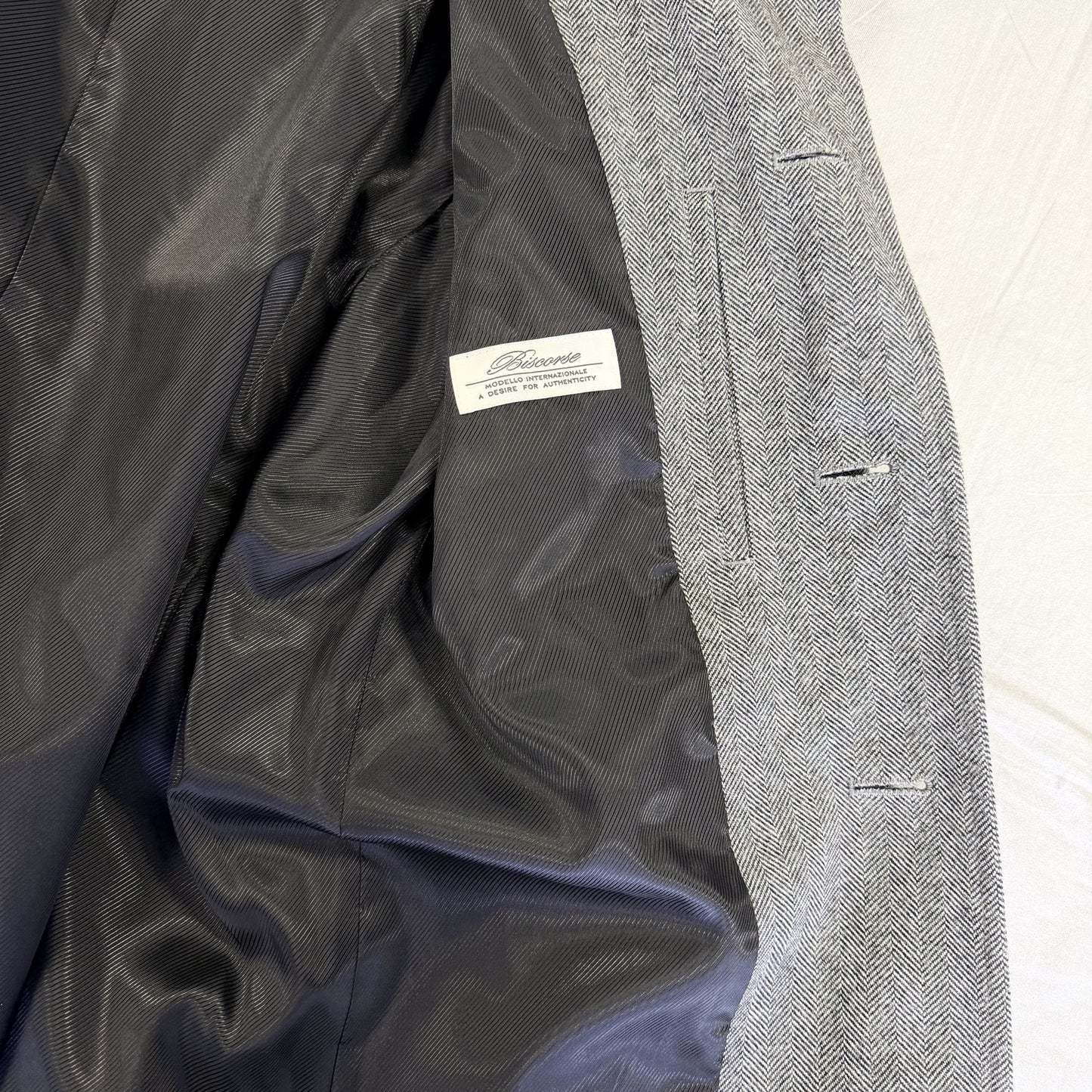 【美品】Biscorse チェスターコート グレー LLサイズ【クリーニング発送】