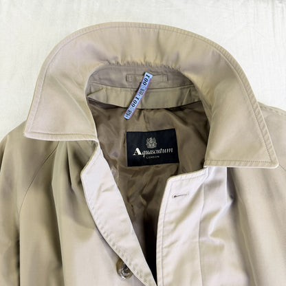 Aquascutum LONDON ステンカラーコート ベージュ【クリーニング発送】
