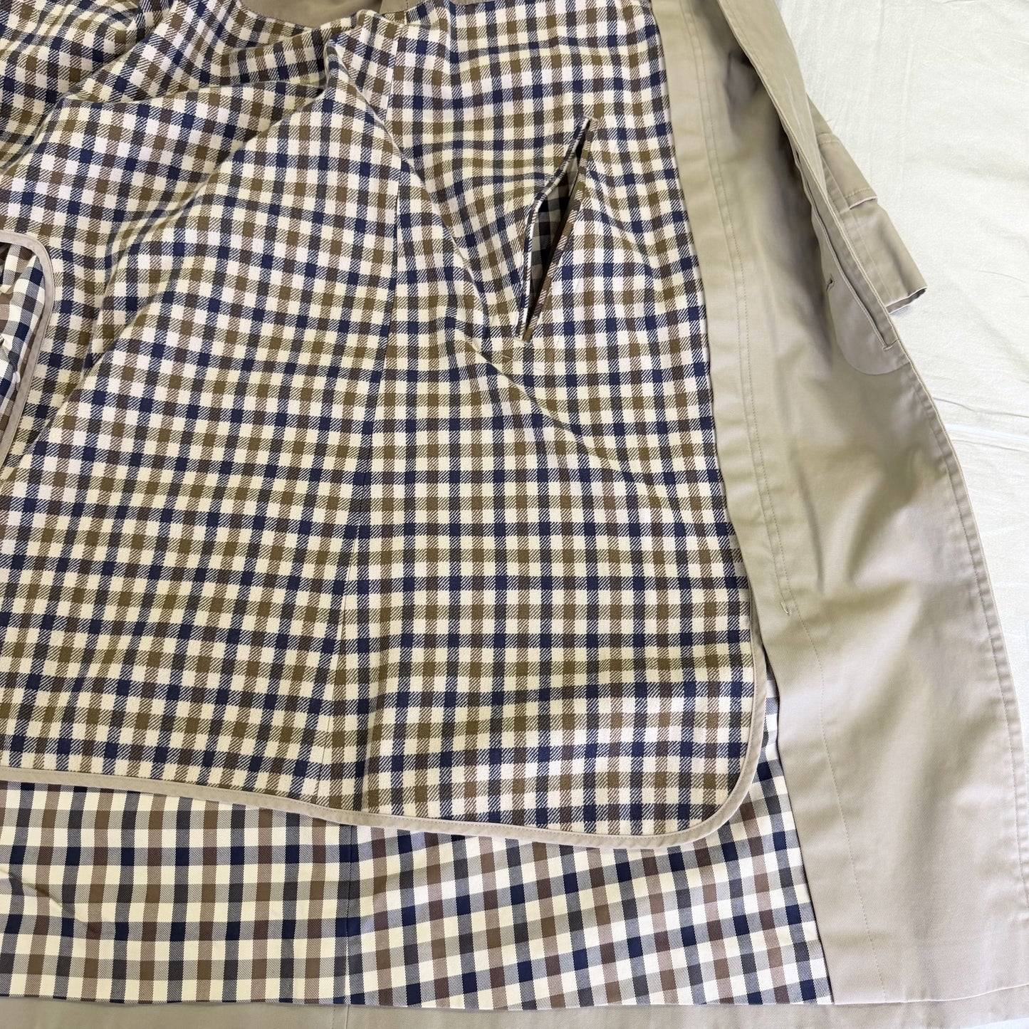 Aquascutum LONDON ステンカラーコート ベージュ【クリーニング発送】