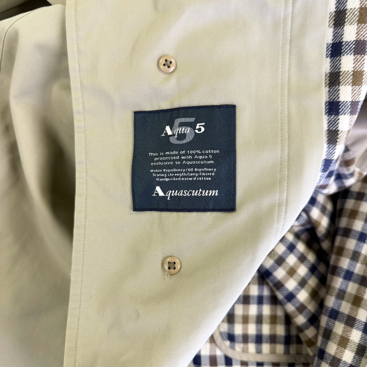 Aquascutum LONDON ステンカラーコート ベージュ【クリーニング発送】