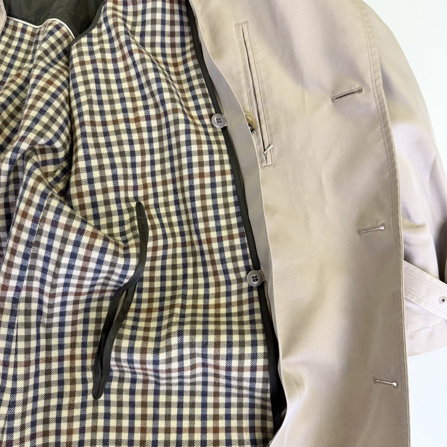 Aquascutum LONDON ステンカラーコート ベージュ【クリーニング発送】